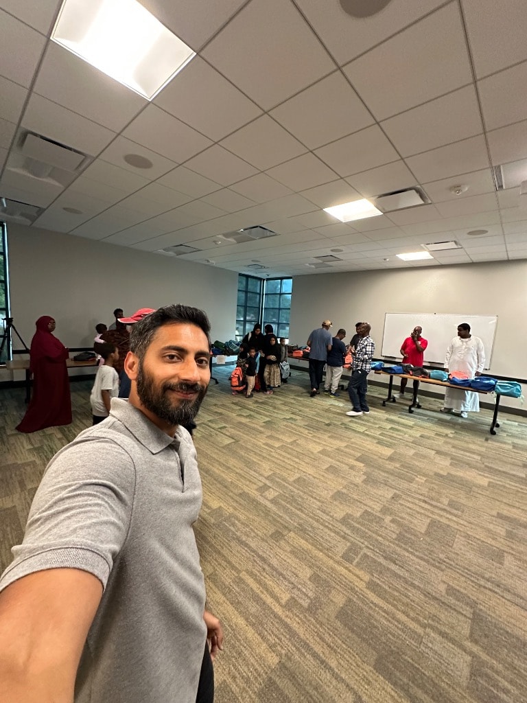 Man selfie at a community event gathering