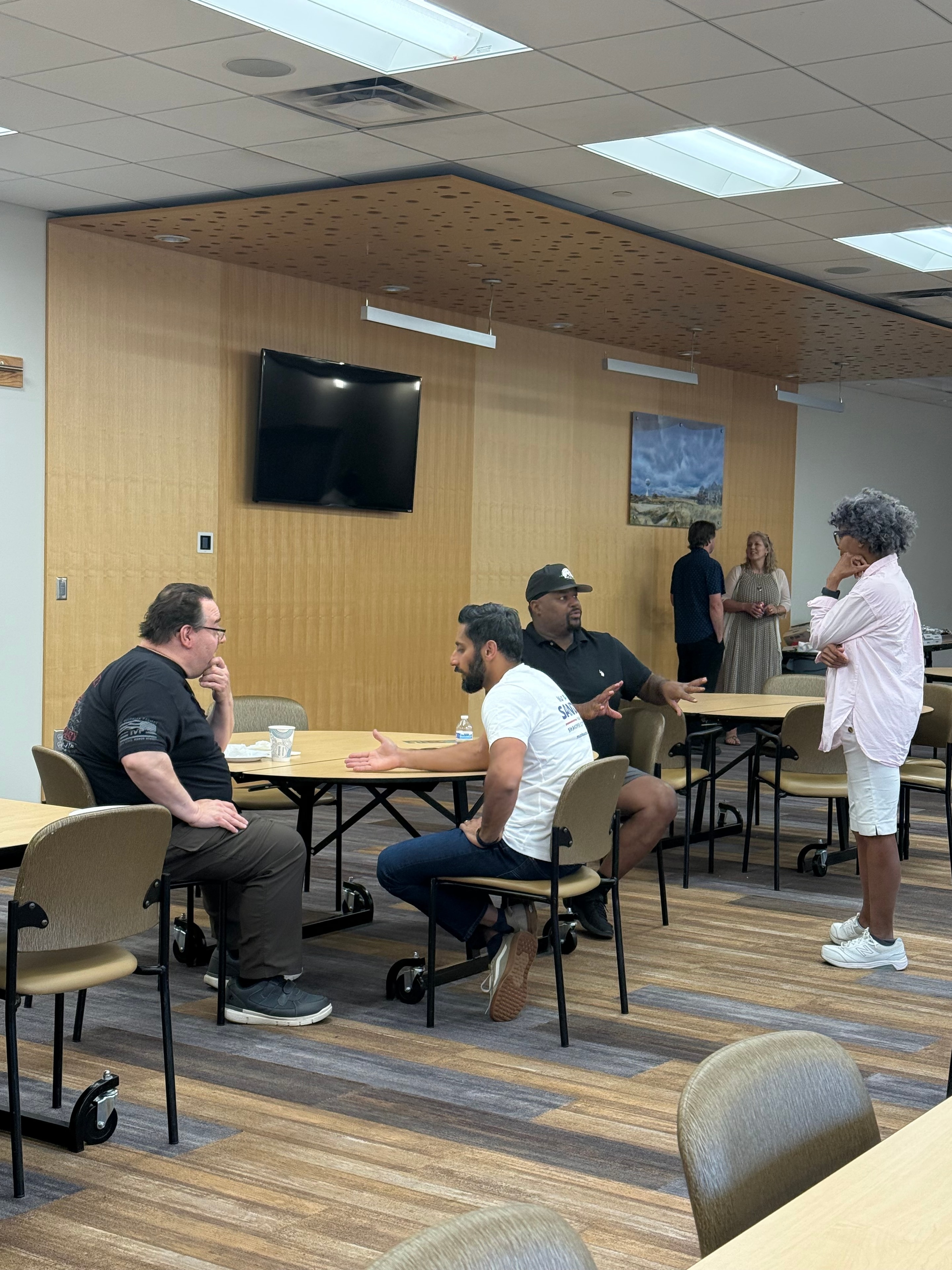 Group discussion in a modern meeting room at the meet and greet